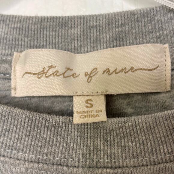 State Of Mine Wms S Candy Cane Embroidered Gray Sweatshirt Christmas Holiday - Picture 3 of 6
